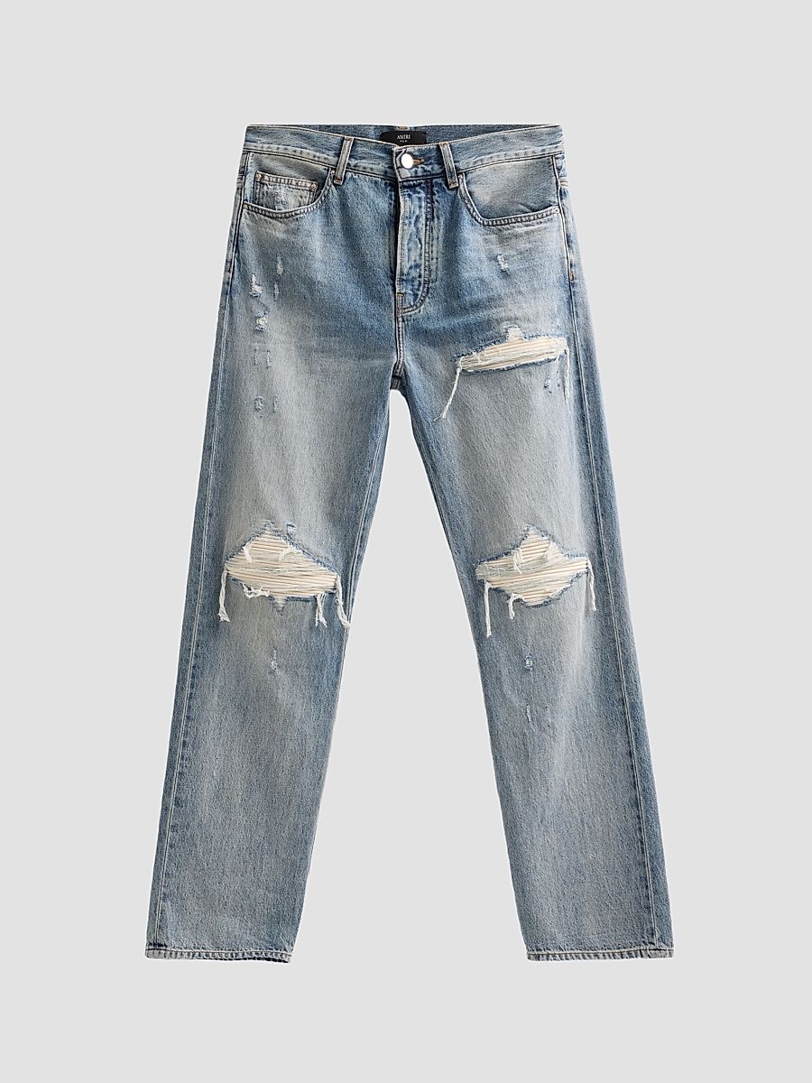 Men's Mx1 Suede Moto Straight-Fit Jeans - Antique Indigo - Size 40