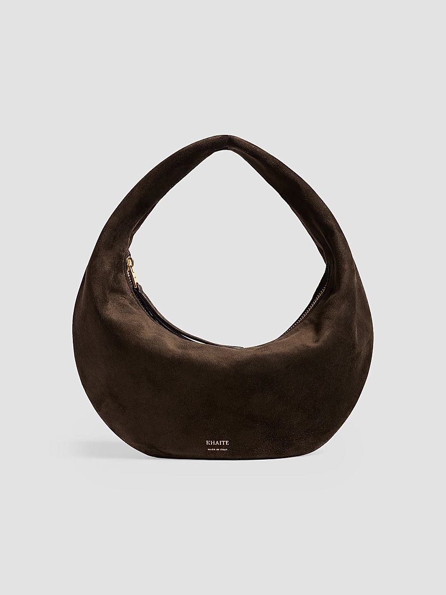 Khaite Women's Olivia Mini Suede Hobo Bag - Ebano
