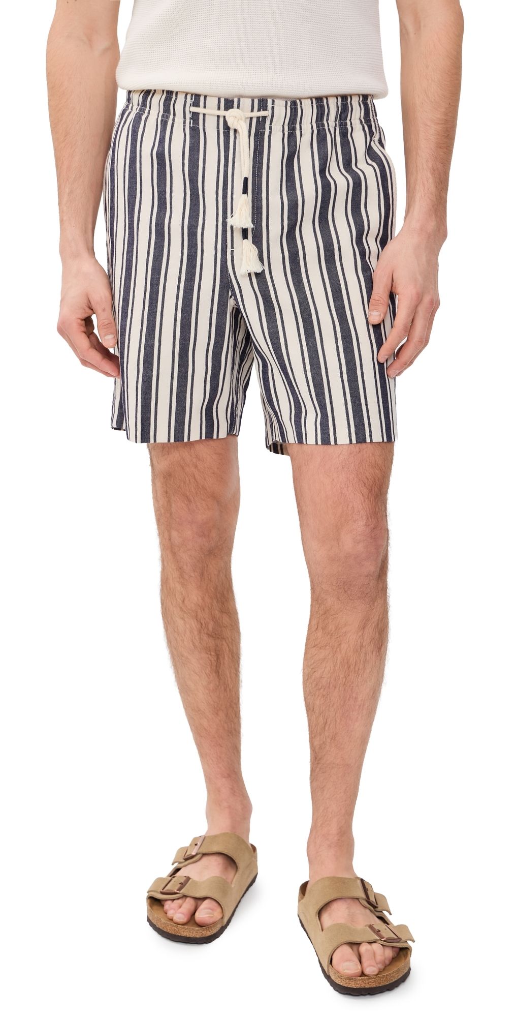Orlebar Brown Canvas Stripe Alex Shorts Shore Blue/Chai 30