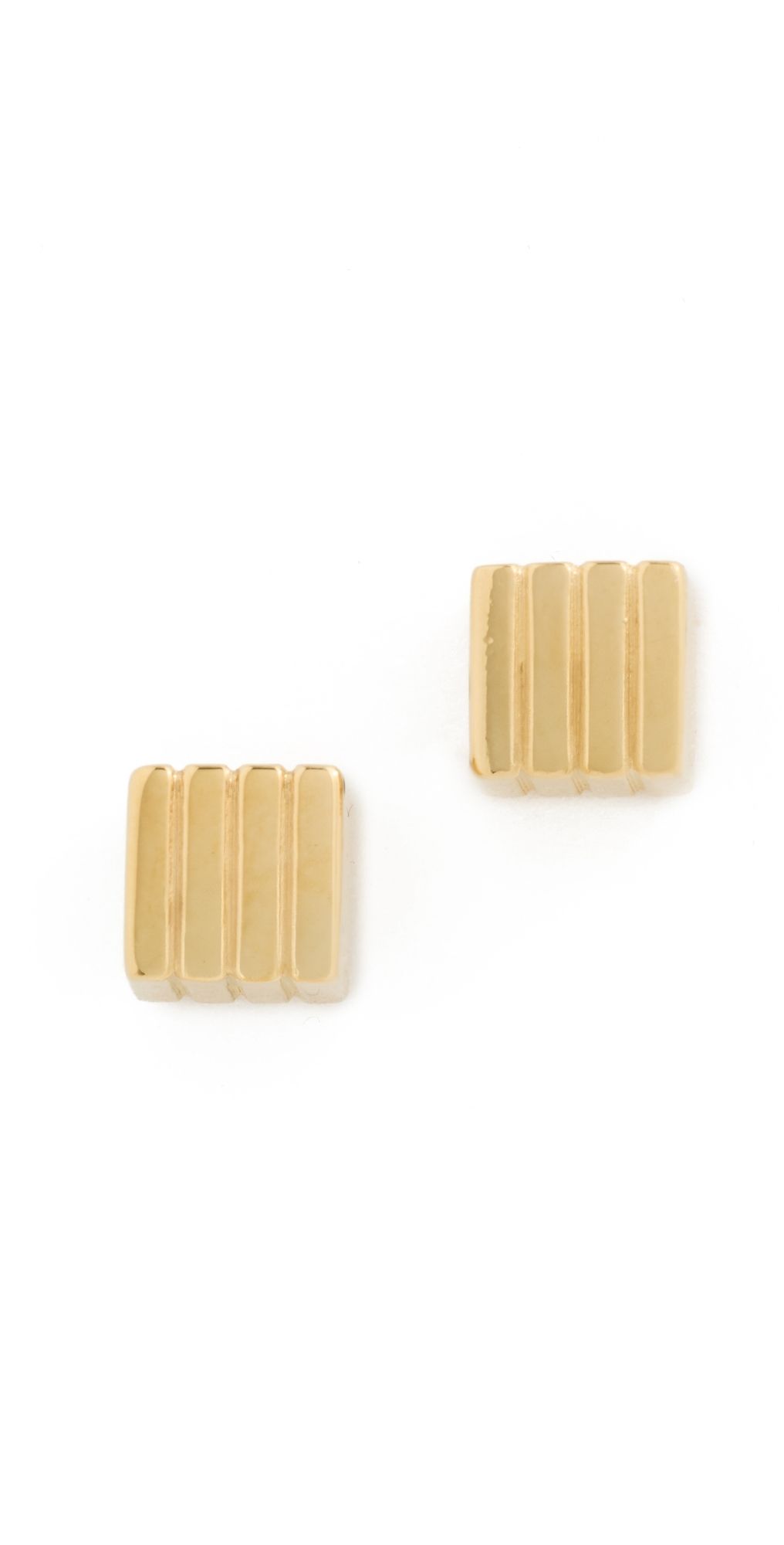 IVI Los Angeles Mini Cube Studs Yellow Gold One Size