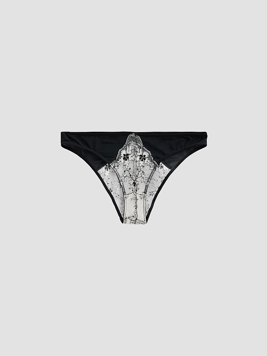 Women's Noir et Blanc Lace Panties - Black - Size XL