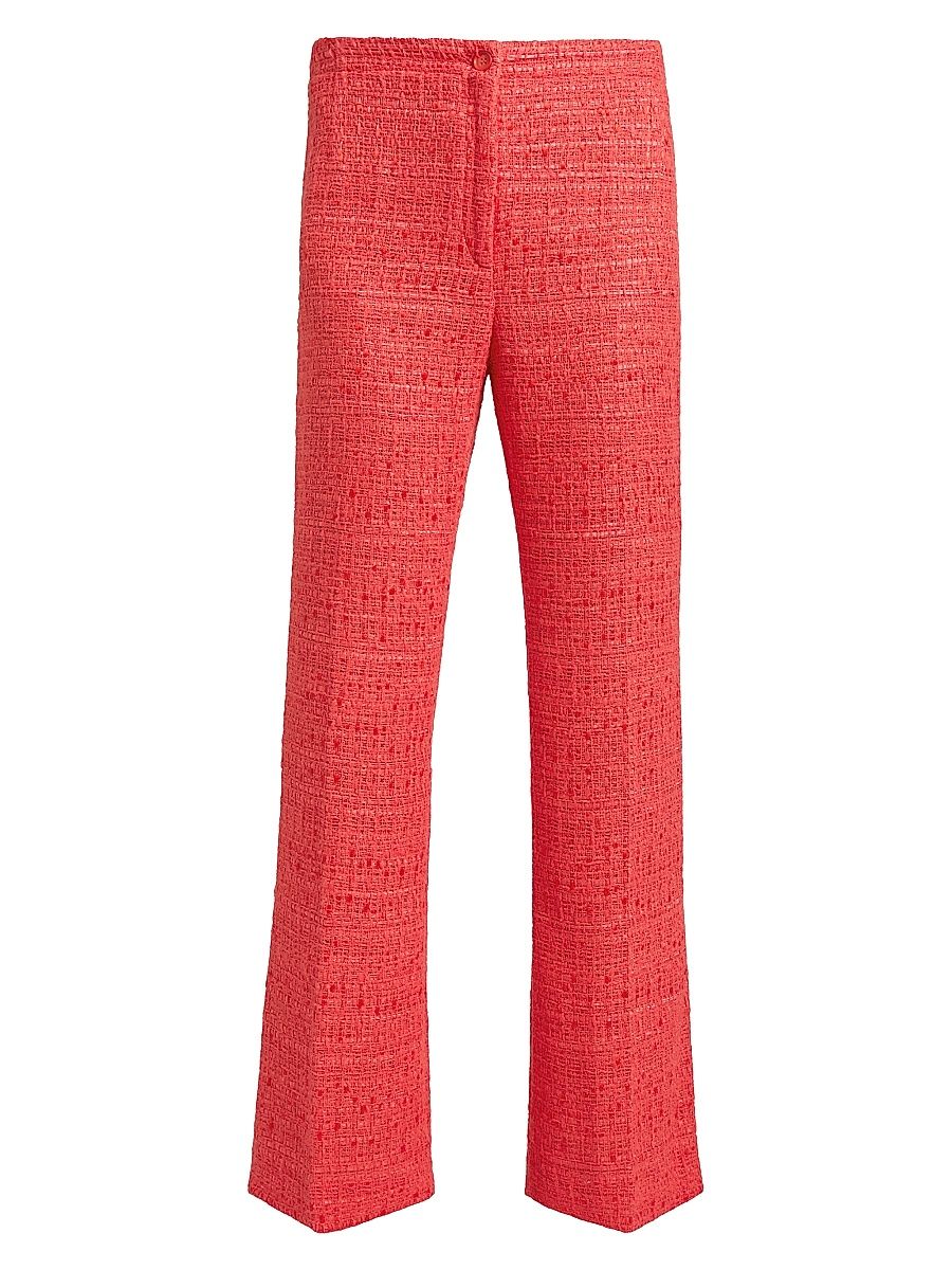 Women's Liza Flared Cotton-Blend Pants - Vermilion - Size 6