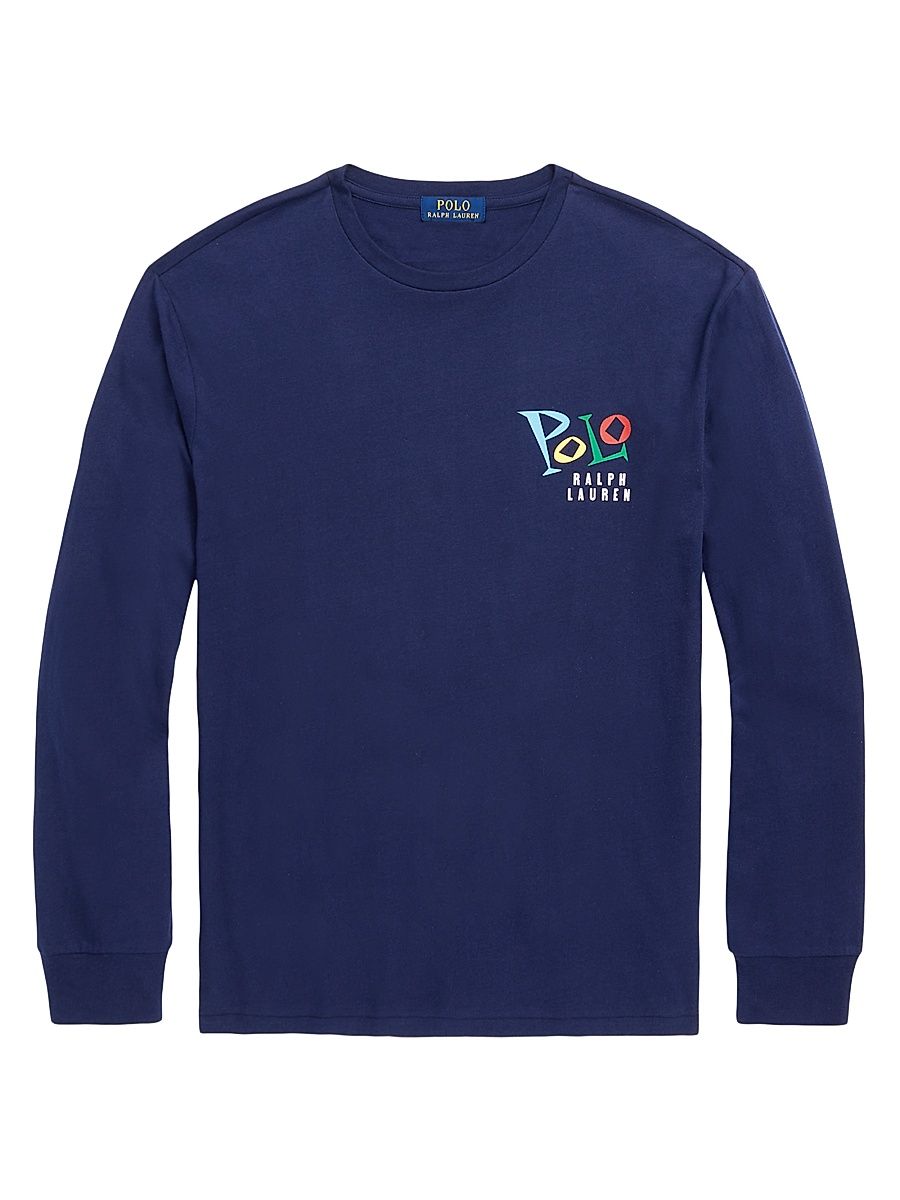 Men's Polo Long-Sleeve T-Shirt - Newport Navy - Size Large