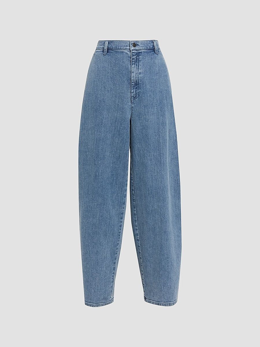 Women's Roomy Wide-Leg Denim Trousers - Blue - Size 26