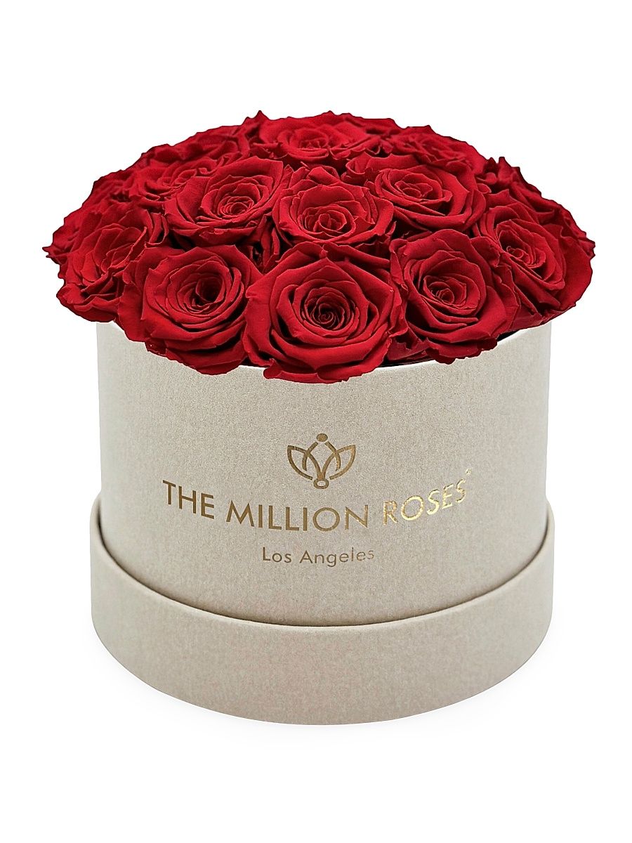 Classic Roses In Suede Superdome Box - Red