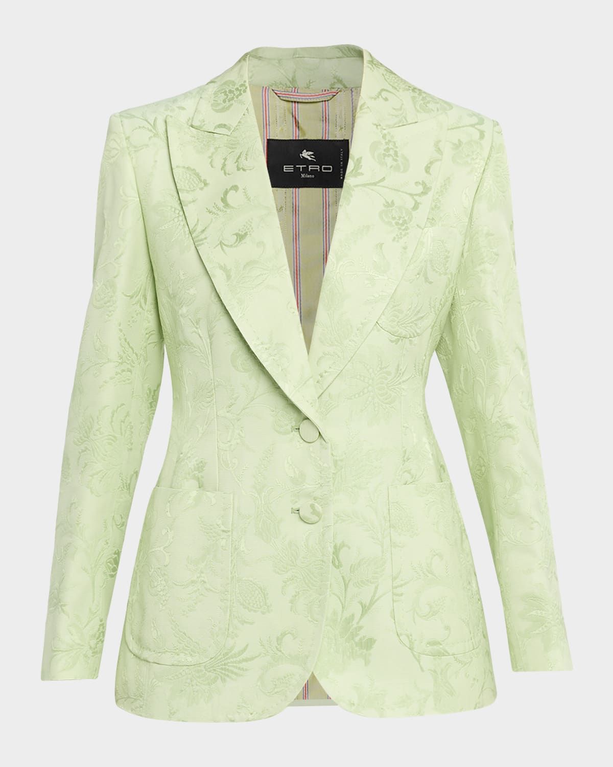 Floral Single-Breasted Jacquard Jacket