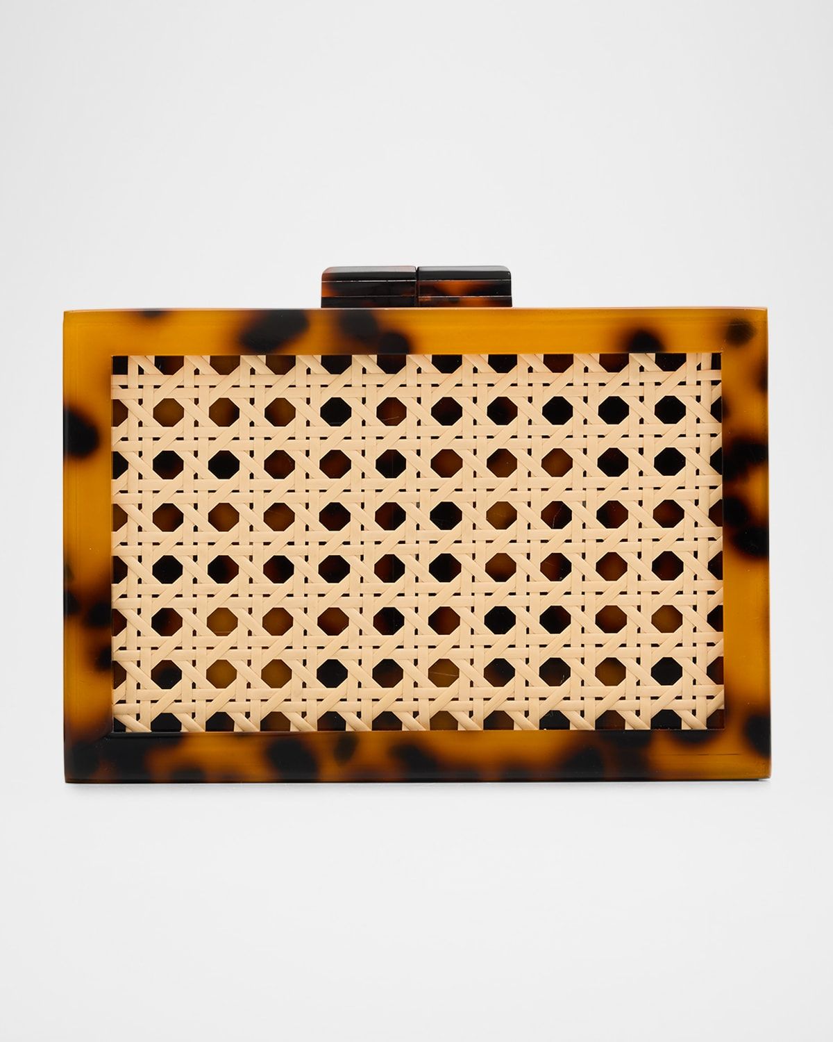 Anyssa Cane Webbing & Acrylic Clutch Bag