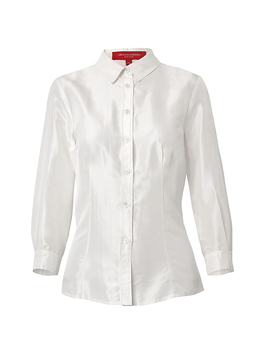 Women's Signature Taffeta Blouse - Natural White - Size 14