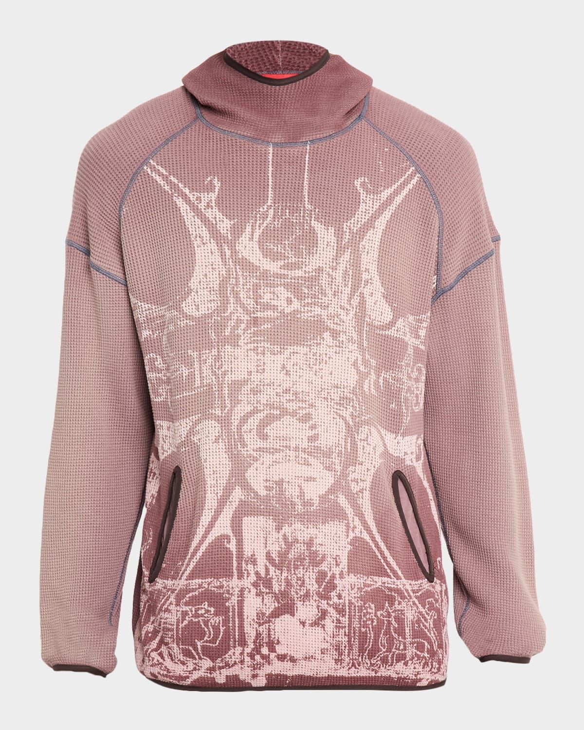 Men & apos;s S-Waf-Hood-New Faded Waffle Knit Hoodie