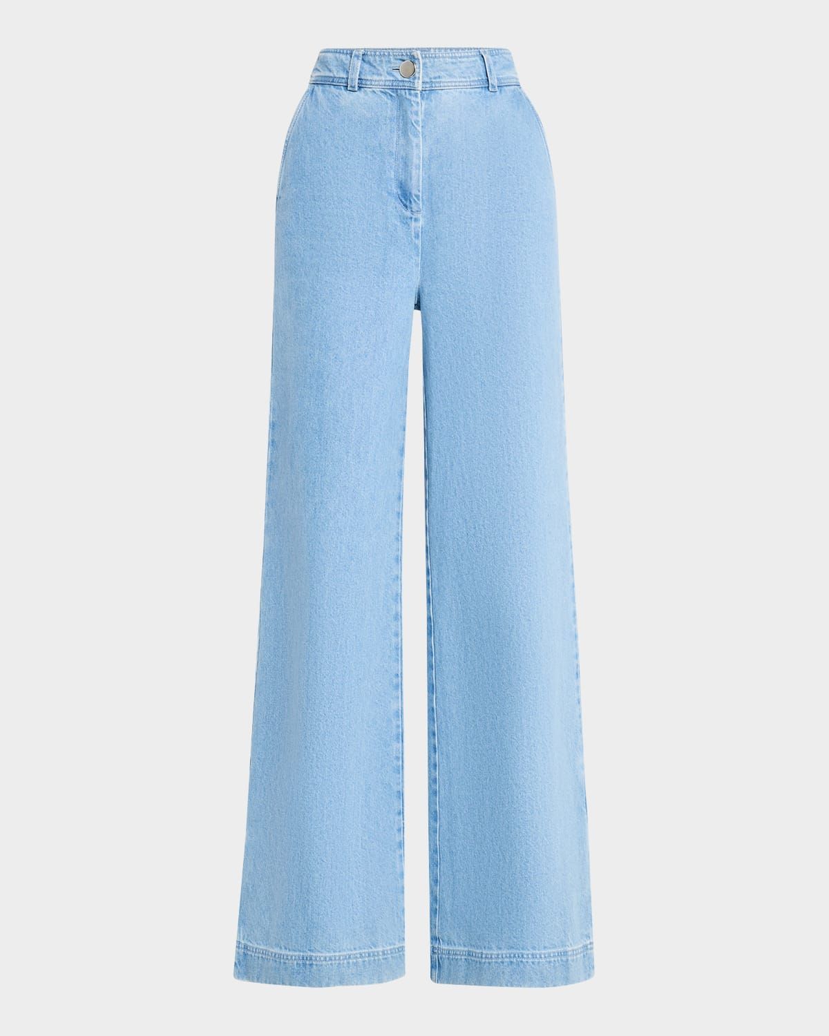 Eileen Wide-Leg Denim Pants with Slits