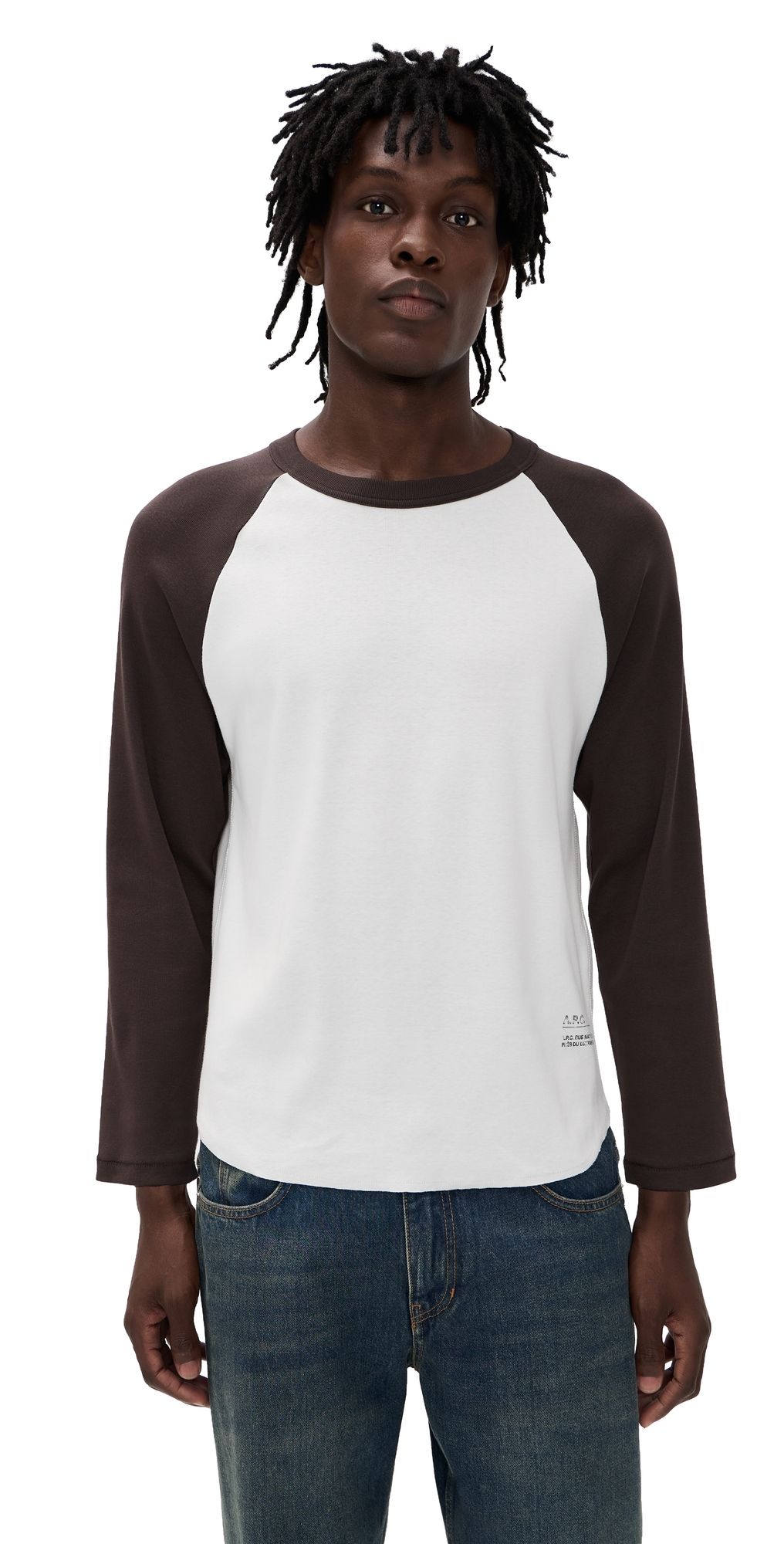 A. P.C. Raglan Long Sleeve Tee Bld Beige/Brown XL