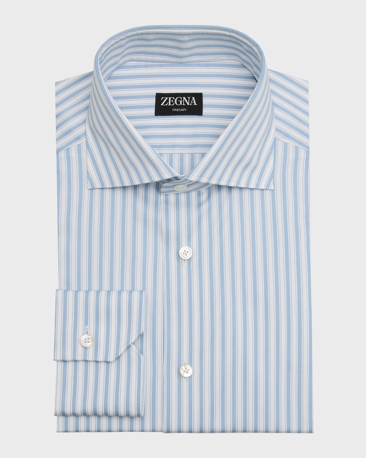 Men & apos;s Trecapi Cotton Macro-Stripe Dress Shirt