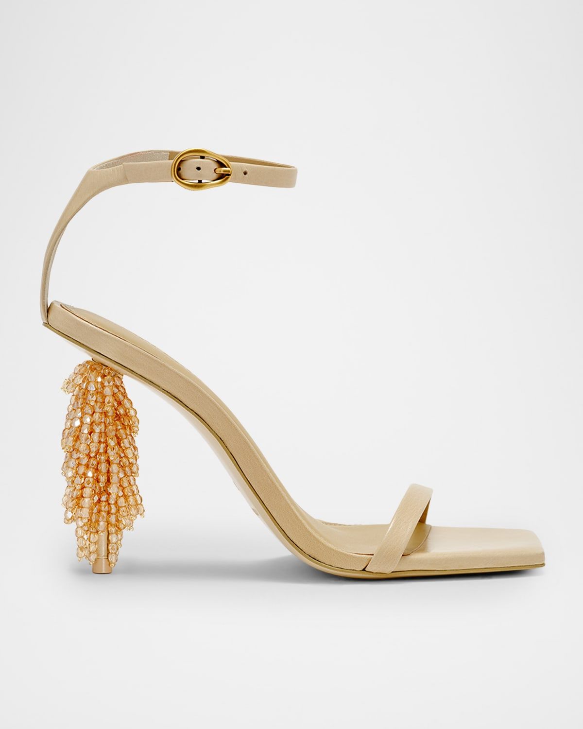 Sienna Embellished-Heel Leather Sandals