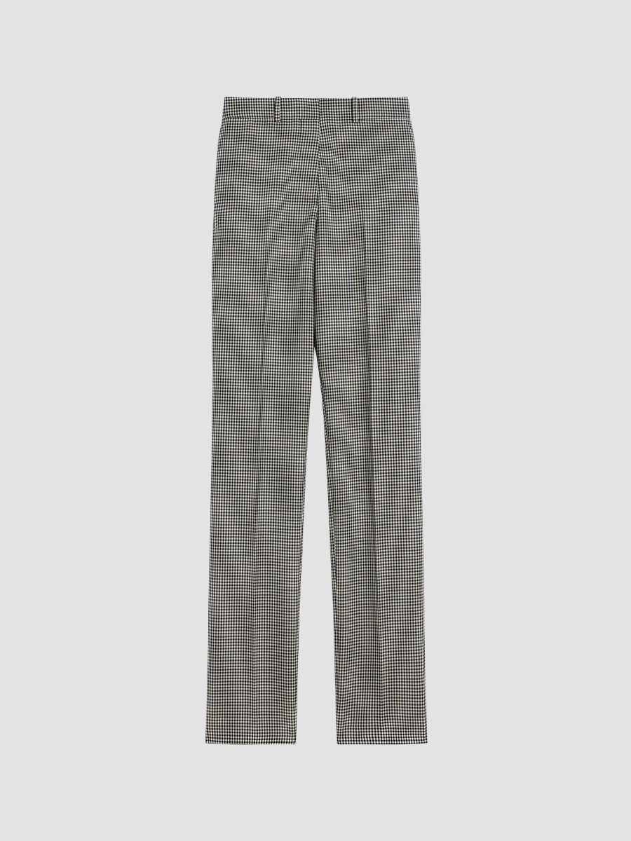 Givenchy Women's Cigarette Pants in Houndstooth Wool and Mohair - Black White - Size 12