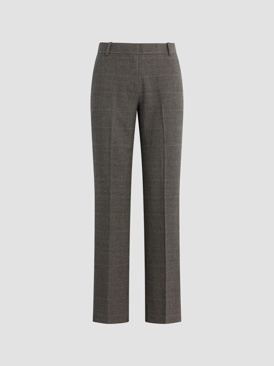 Favorite Daughter Women's The Plaid Uptown Trousers - Cocoa Glen Plaid - Size 8