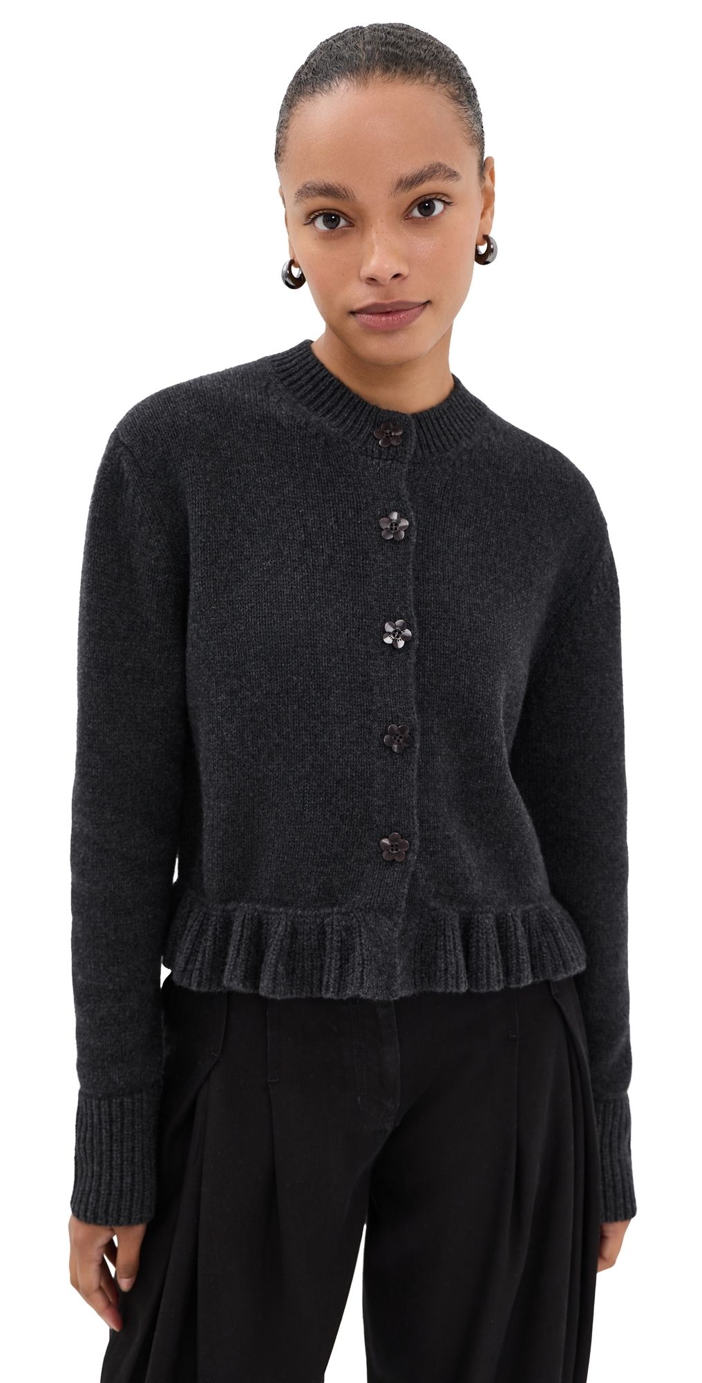 Cecilie Bahnsen Fibbie Cardigan Charcoal Grey L