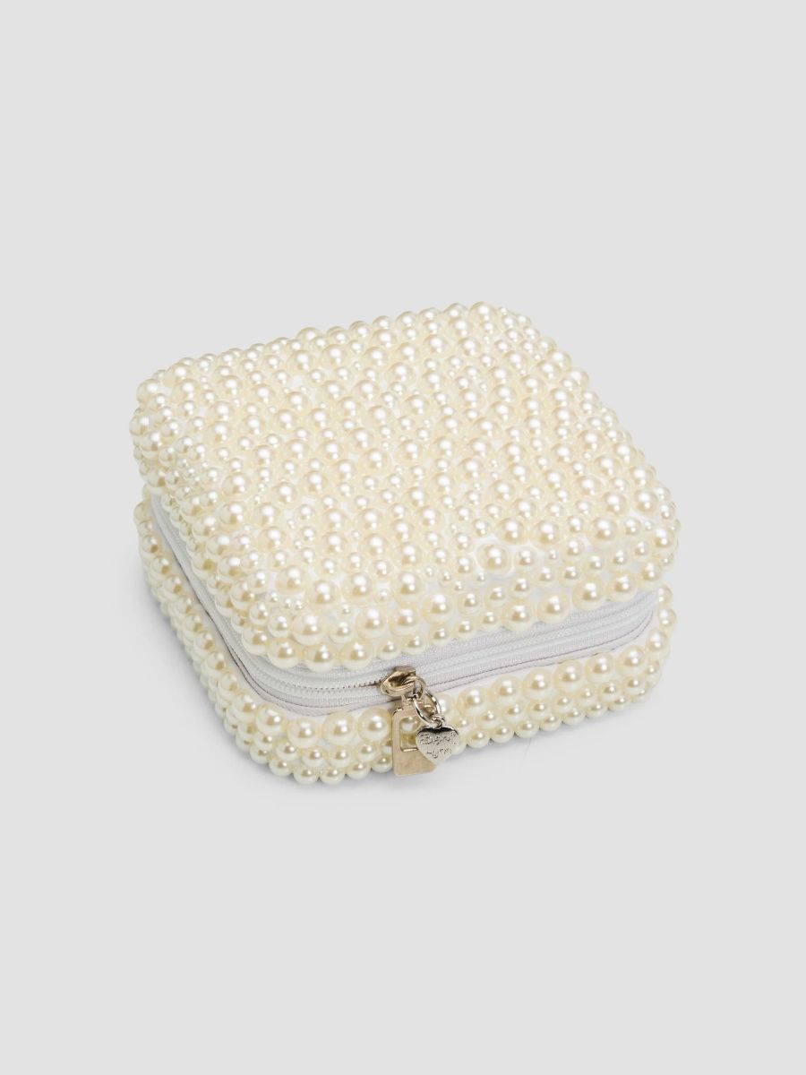 Bari Lynn Girl's Girl's Pearl Embellished Jewelry Box - White