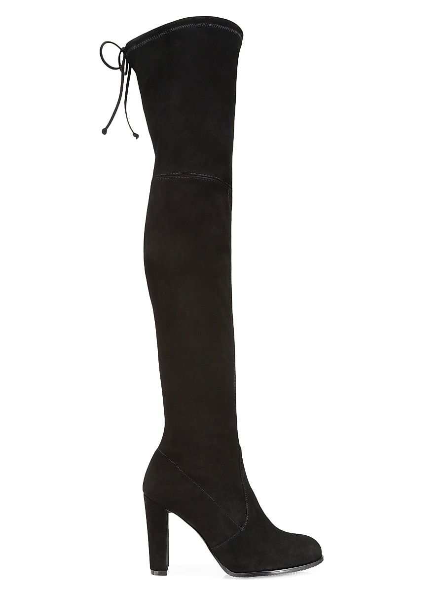 Women's Highland Over-The-Knee Suede Boots - Black - Size 9