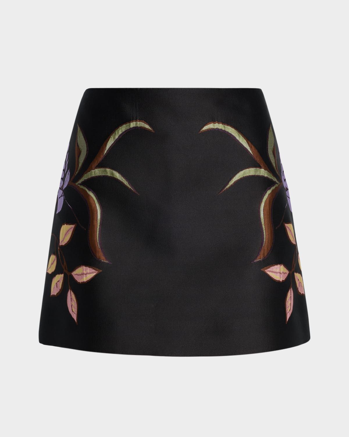 Soft Petal Floral Cloque Mini Skirt