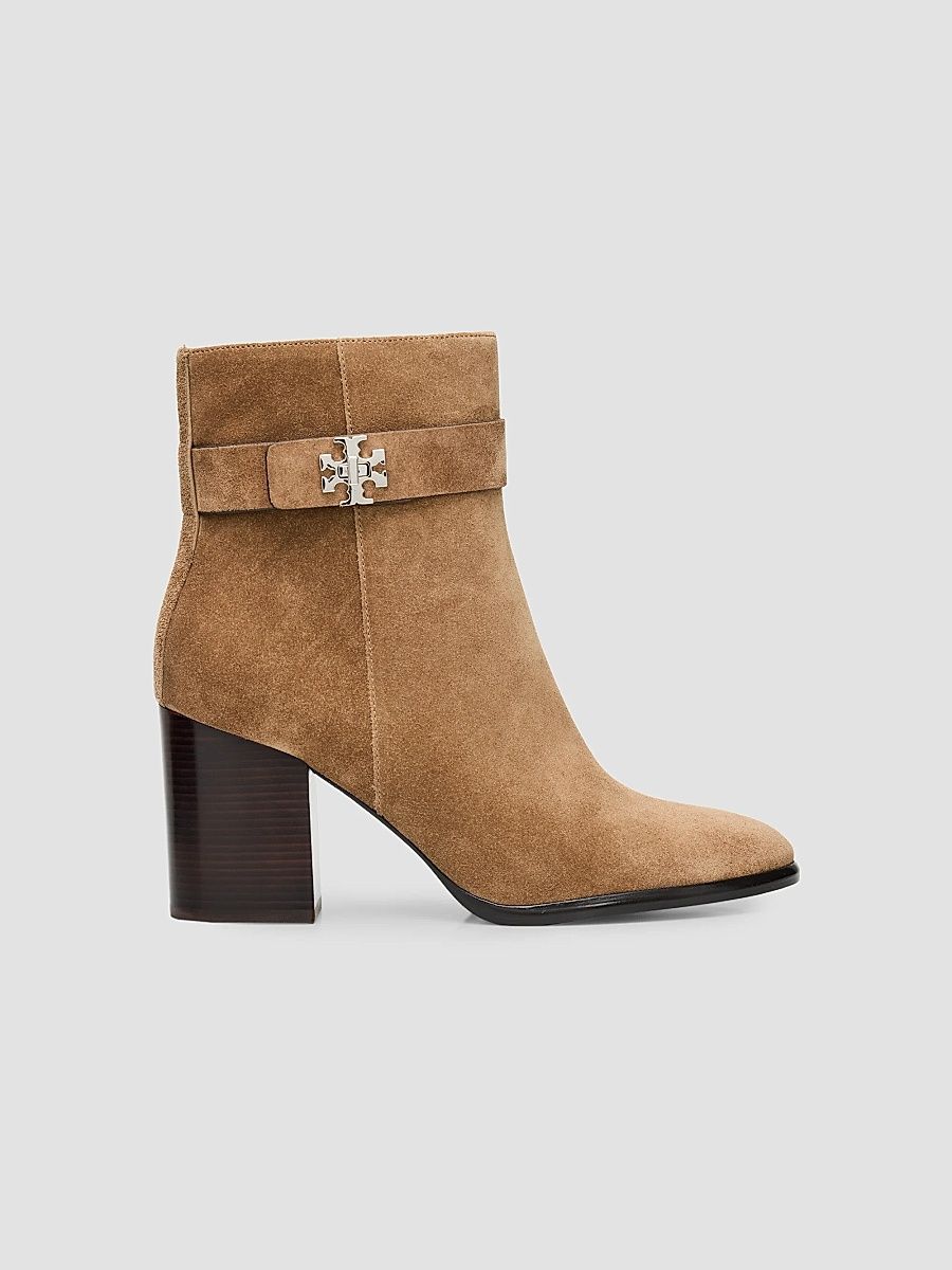 Tory Burch Women's Turnlock 70MM Suede Ankle Boots - River Rock - Size 10