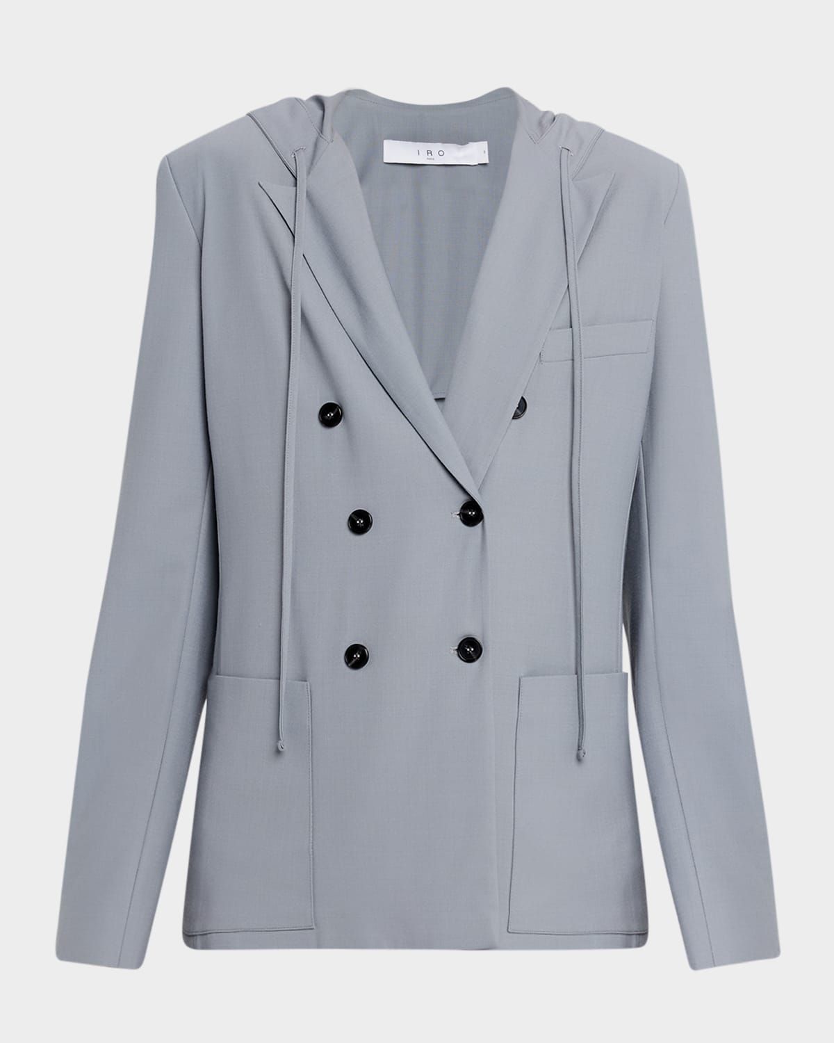 Alula Double-Breasted Hooded Blazer