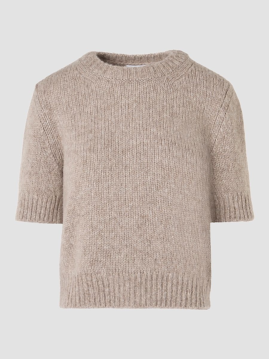Women's Fluffy Alpaca Crewneck Sweater - Oat - Size 4