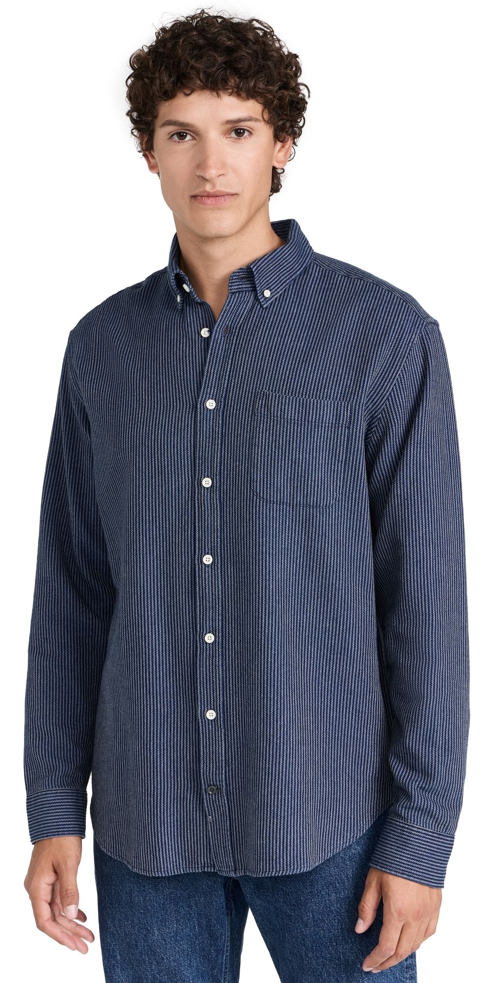 Taylor Stitch Jack Roped Indigo Shirt Roped Indigo 46