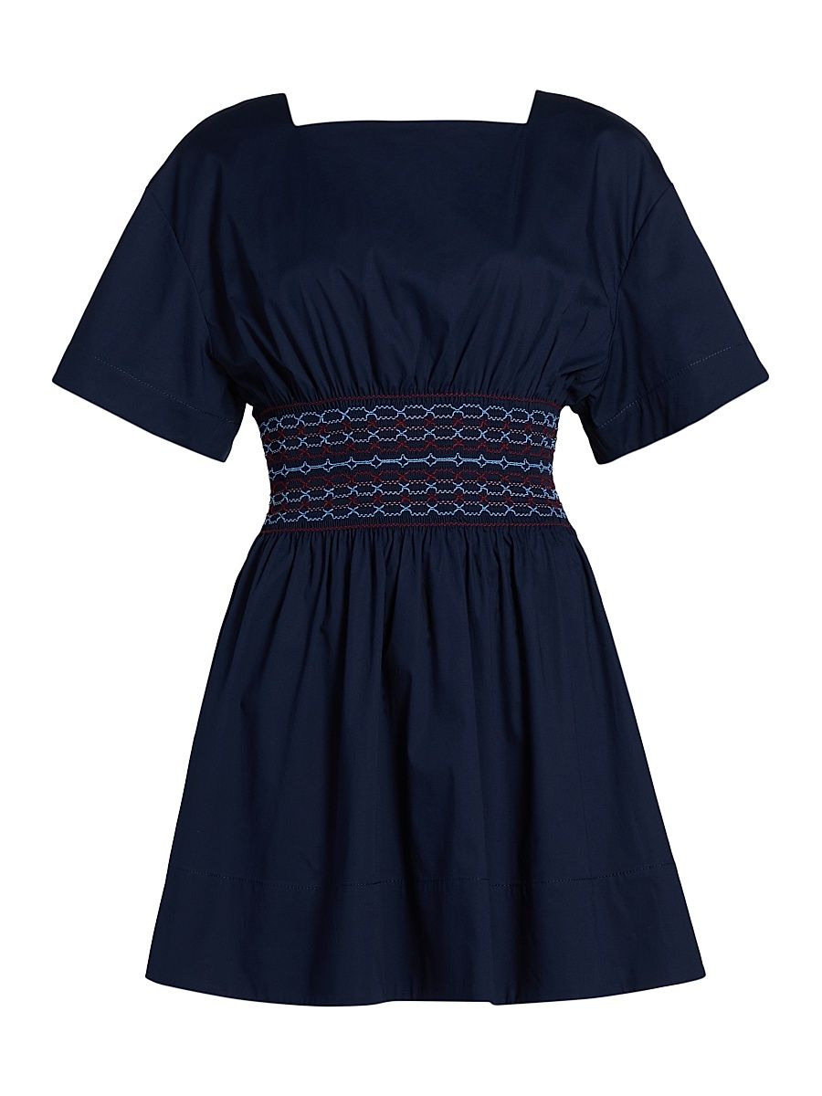 Women's Amy Poplin Minidress - Navy - Size Large