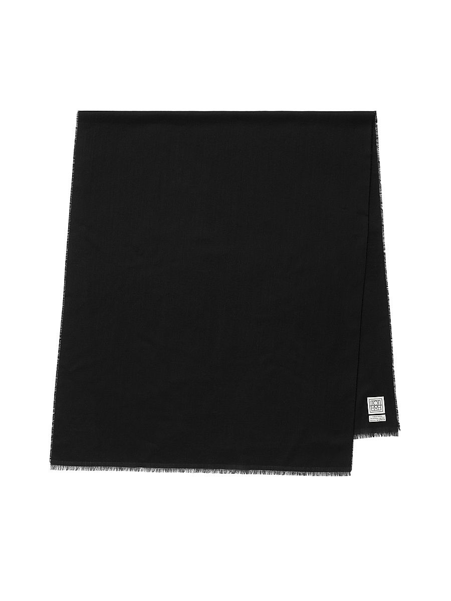 Women's Logo Wool Scarf - Black