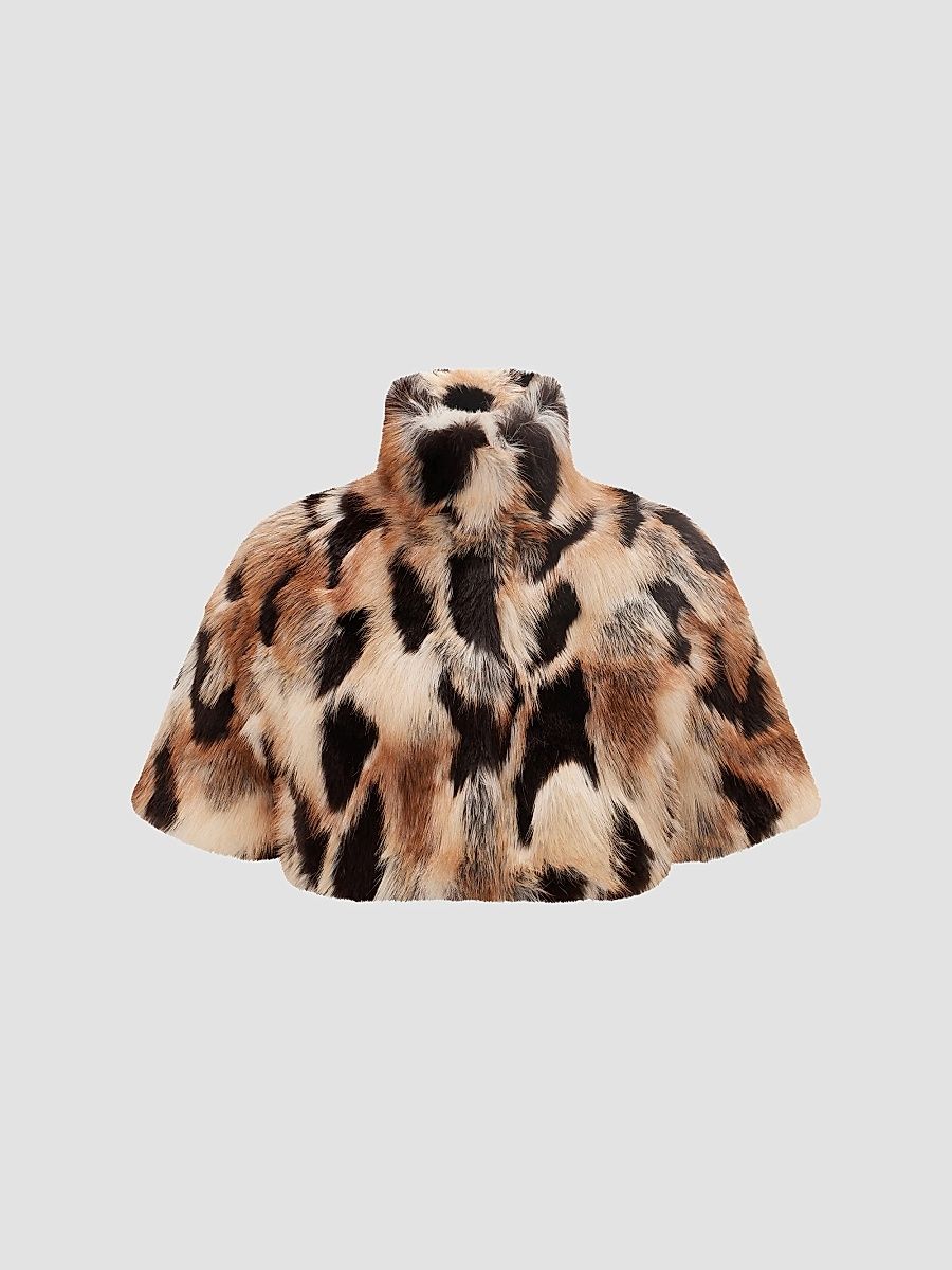 Lyla Grant Women's Faux Fur Fox Bolero Coat - Multicolor - Size XL
