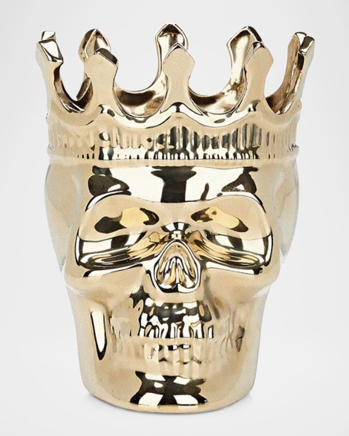 Golden Bonaparte Skull Candle, 23.3 oz. - Wood Charmel Scent