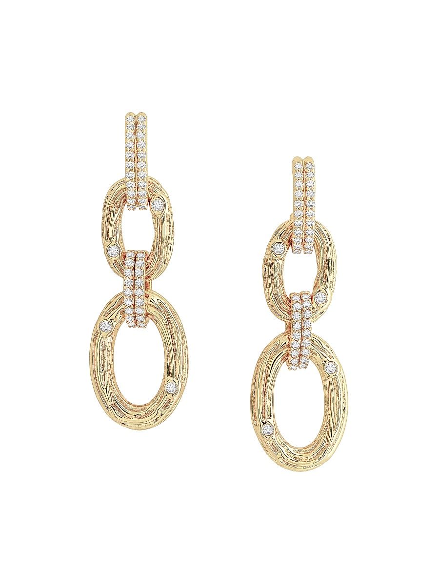 Women's Enchanted Forest 18K Gold-Plated & Cubic Zirconia Chain Earrings - Gold
