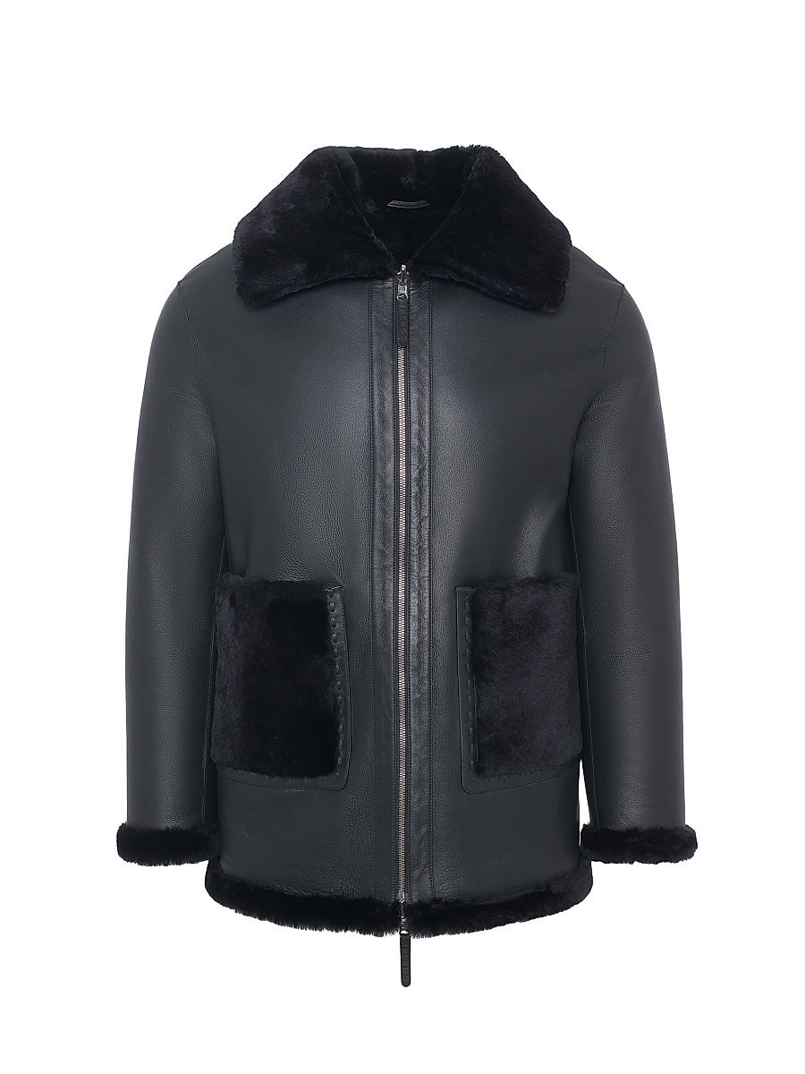 Women's Reversible Merino Shearling Lamb Jacket - Black - Size XL