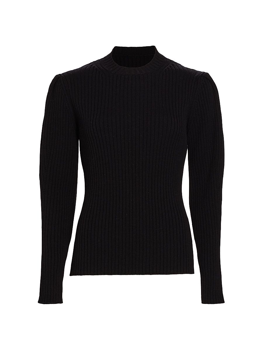 Women's COLLECTION Rib-Knit Wool-Blend Sweater - Black - Size XL