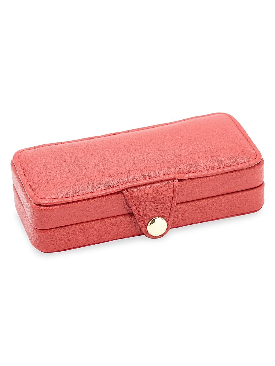 Royce New York Unisex Leather Manicure Grooming Kit - Red