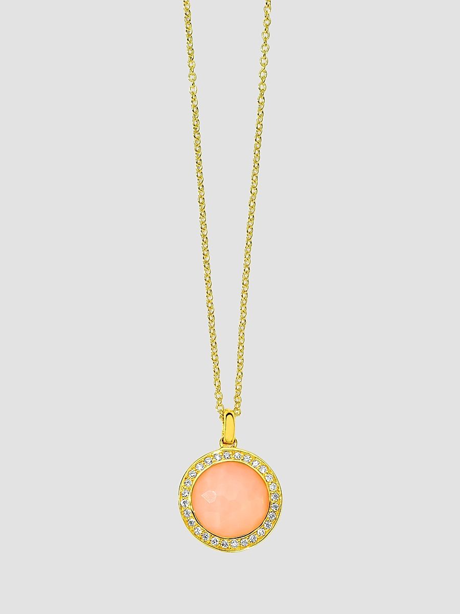 Women's Lollipop 18K Yellow Gold, Pink Opal & 0.14 TCW Diamond Pendant Necklace - Gold