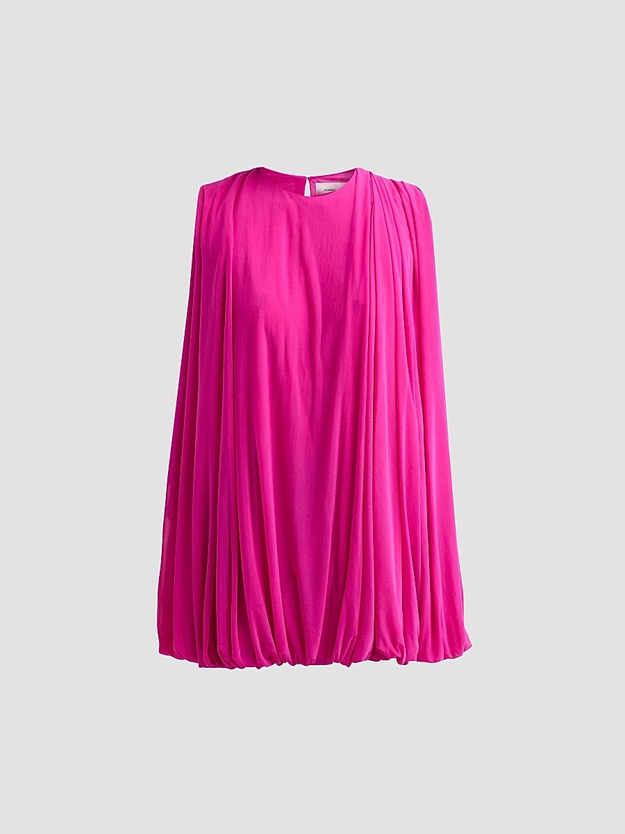 Ronny Kobo Women's Kenni Pleated Shift Mini Dress - Fuchsia - Size Large