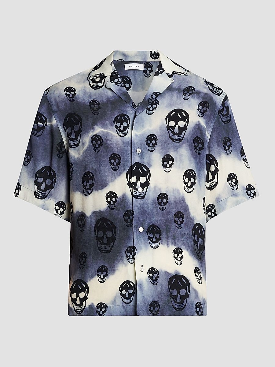 Men's Tie-Dye Skull Shirt - Pastel - Size 46