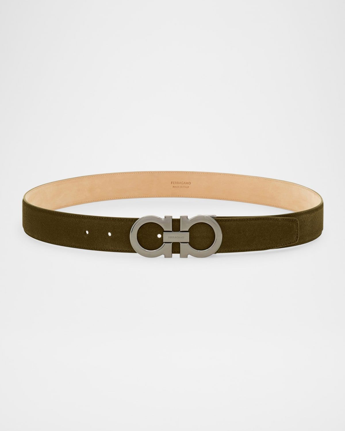 Men & apos;s Suede Gancini-Buckle Belt