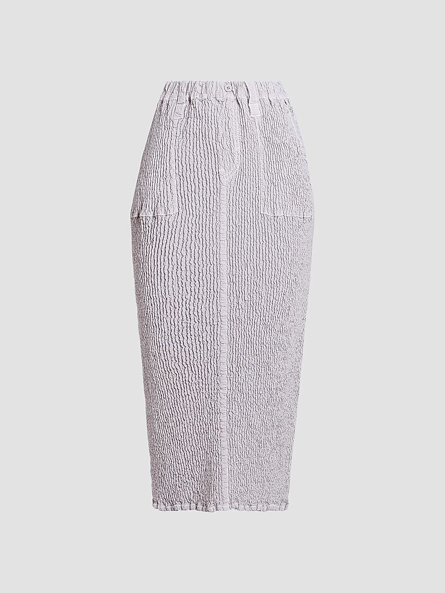 Women's Wavelet Ensemble Textured Pencil Midi Skirt - Light Gray - Size Small