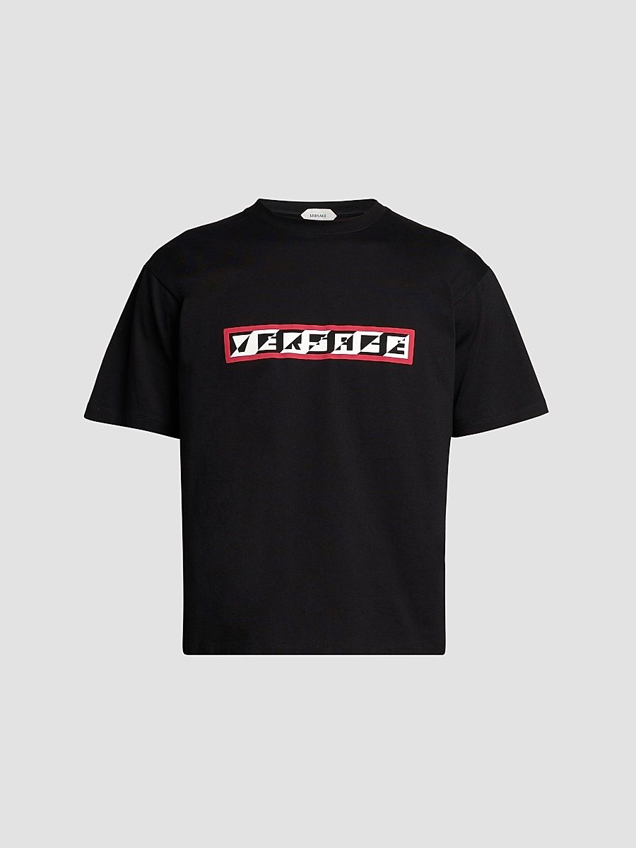Men's Logo Cotton Crewneck T-Shirt - Black - Size XL