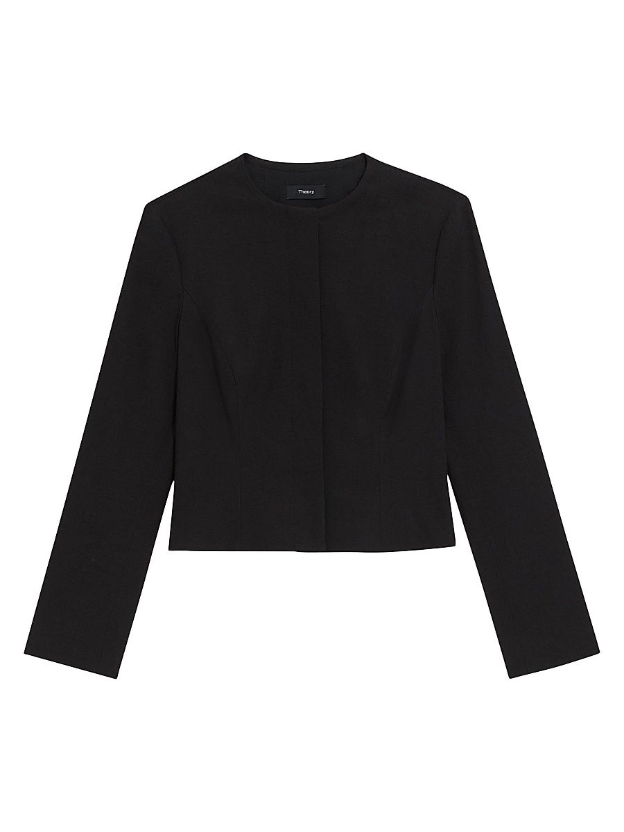 Women's Cropped Peplum Jacket - Black - Size 16