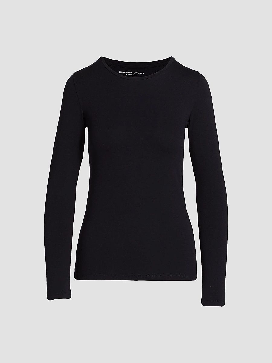 Majestic Filatures Women's Soft Touch Long-Sleeve Top - Marine - Size XL