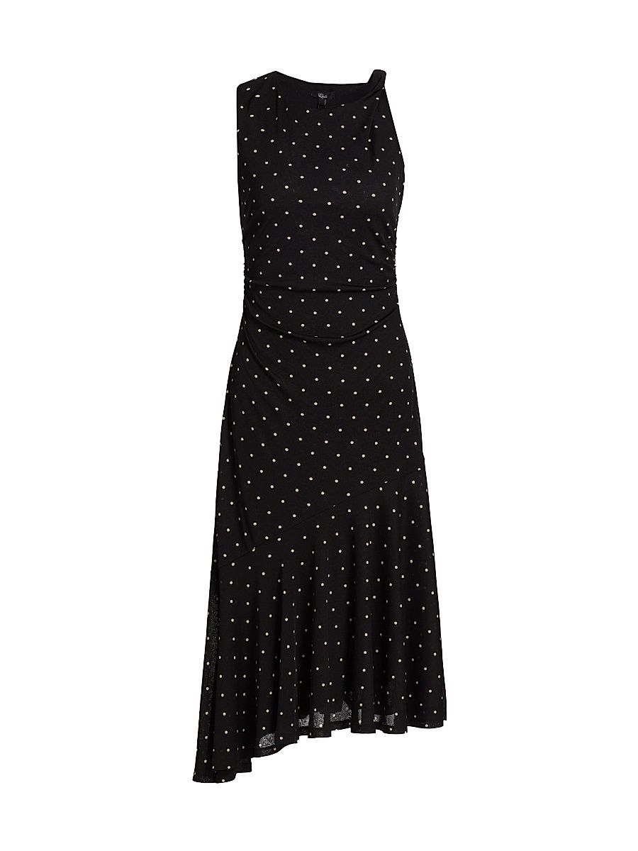 Women's Daija Asymmetric Polka Dot Knit Midi-Dress - Polka Dots - Size XL