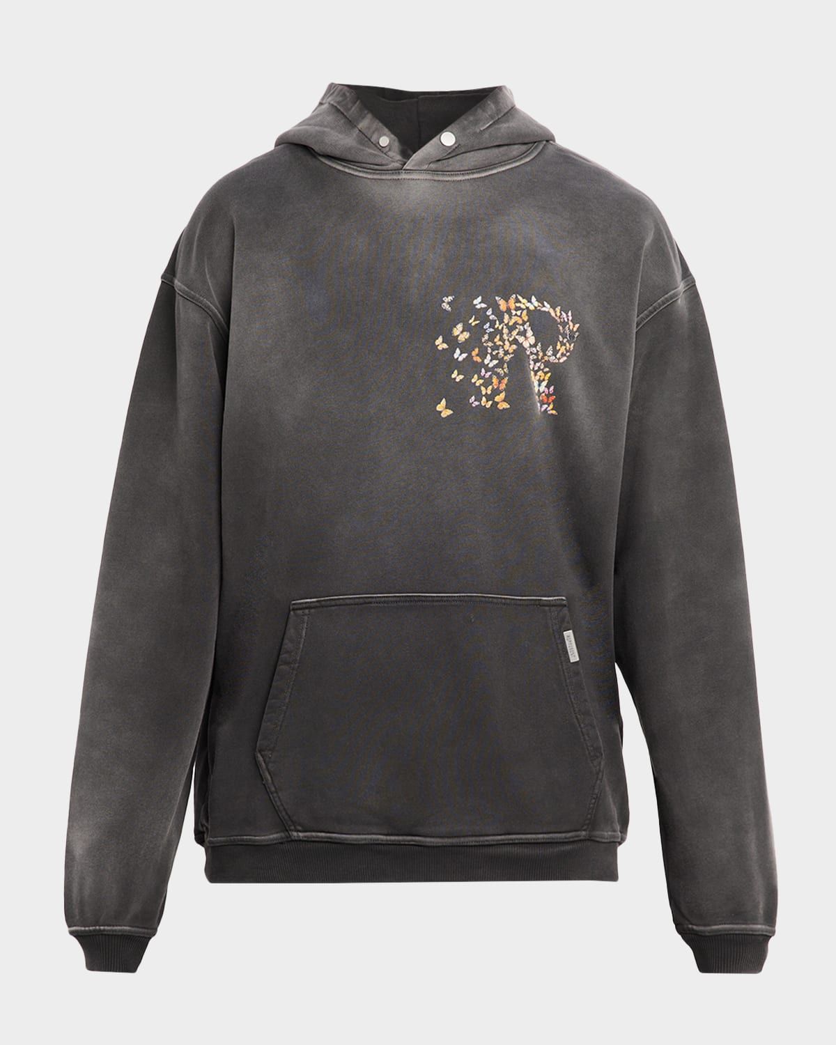 Men & apos;s Butterfly Initial Faded Cotton Hoodie