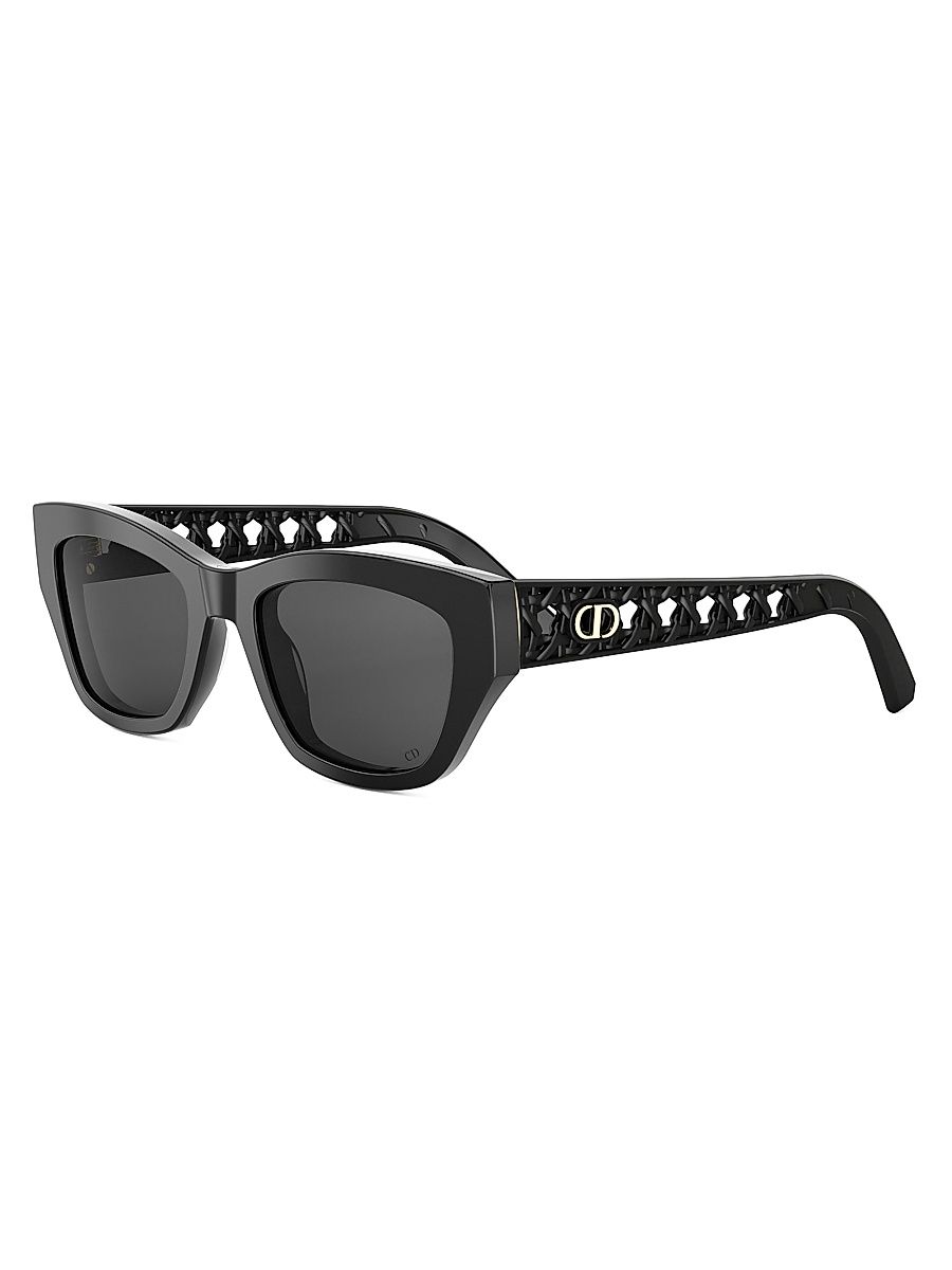 Women's VeryDior S2I 53MM Butterfly Sunglasses - Shiny Black Smoke