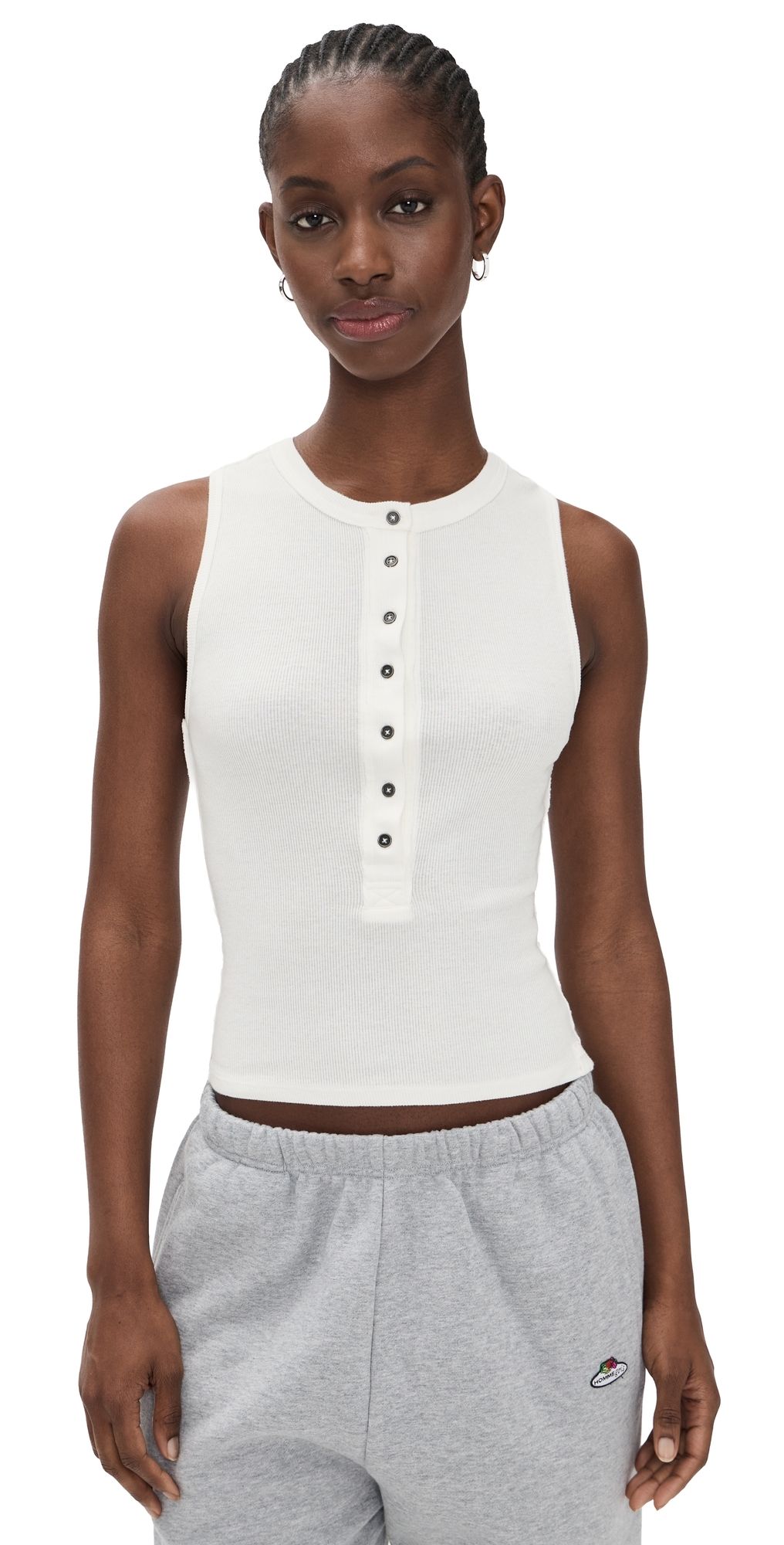 Free People Jamie Henley Tank Top Clean Ivory L