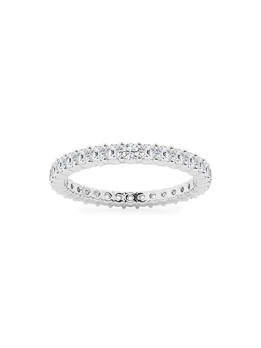 Women's 14K White Gold & Round Lab-Grown Diamond Shared-Prong Eternity Band/1.00-5.00 TCW - 3 Tcw - Size 5.5