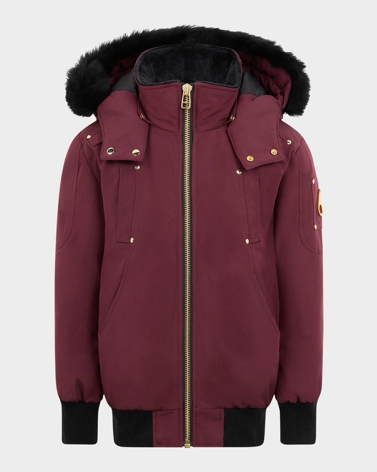 Kid & apos;s Gold Series Shearling-Trim Bomber Jacket, Size XS-XL
