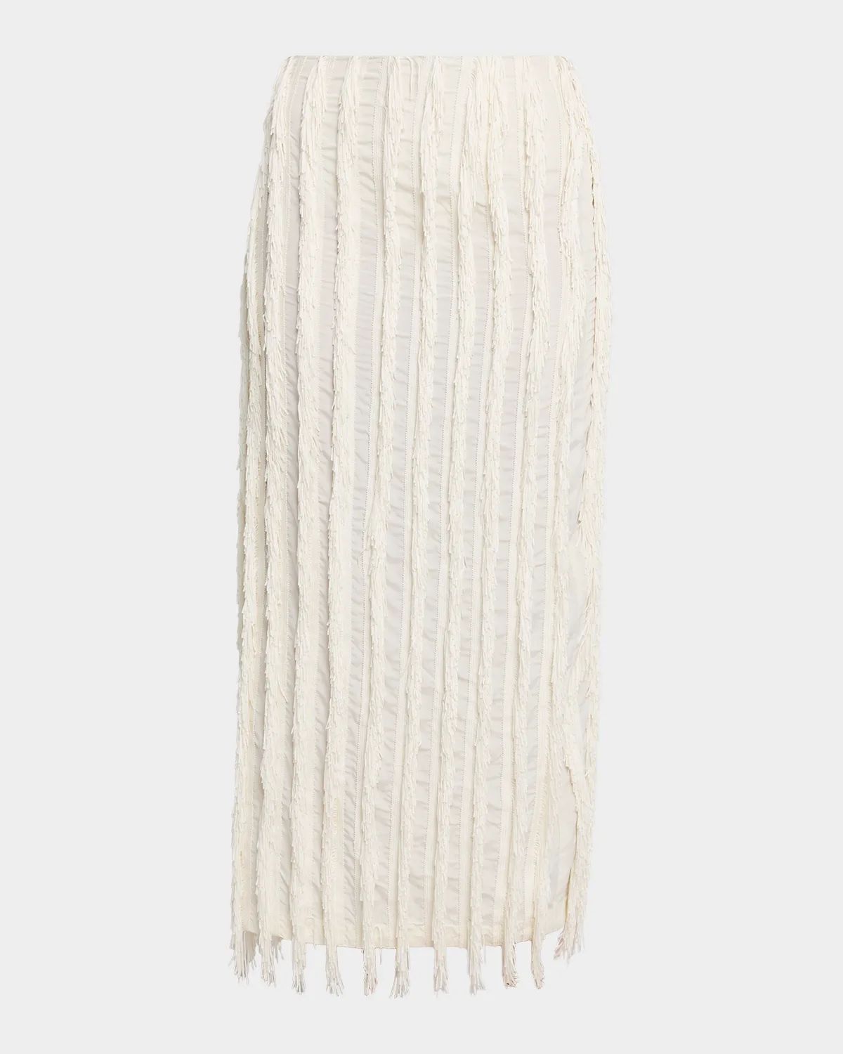 Merino Wool/Silk Pleated Maxi Skirt